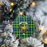 Clan Campbell of Breadalbane Ancient Tartan Crest Round Ceramic Ornament SI95 Campbell of Breadalbane Ancient Tartan Tartan Christmas